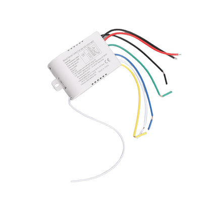 Wireless 4 Channel 220V Remote Control Switch – RF Light &amp; Fan Controller 10A Relay with Transmitter | Home Automation Switch Kit (12V Battery Included)