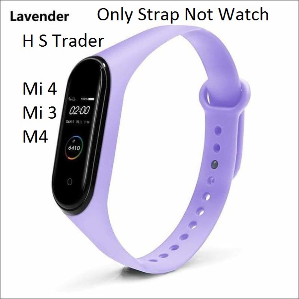 Xiaomi Mi Band 3 4 Strap  Colorful Miband 4 3 Strap Silicone TPU - Soft - Smell Less - Anti lost - Equal to Original - Excellent Lock Button - Lavender  Color - Hi Quality