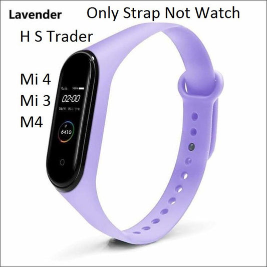 Xiaomi Mi Band 3 4 Strap  Colorful Miband 4 3 Strap Silicone TPU - Soft - Smell Less - Anti lost - Equal to Original - Excellent Lock Button - Lavender  Color - Hi Quality