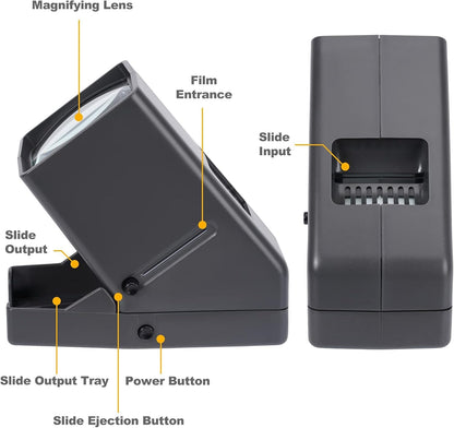 35mm Slide Viewer, Film Negative and Slide and Film Viewer with 3X Magnification and LED Lighted Illuminated Viewing, USB Powered  Slides & Film Negatives Viewer