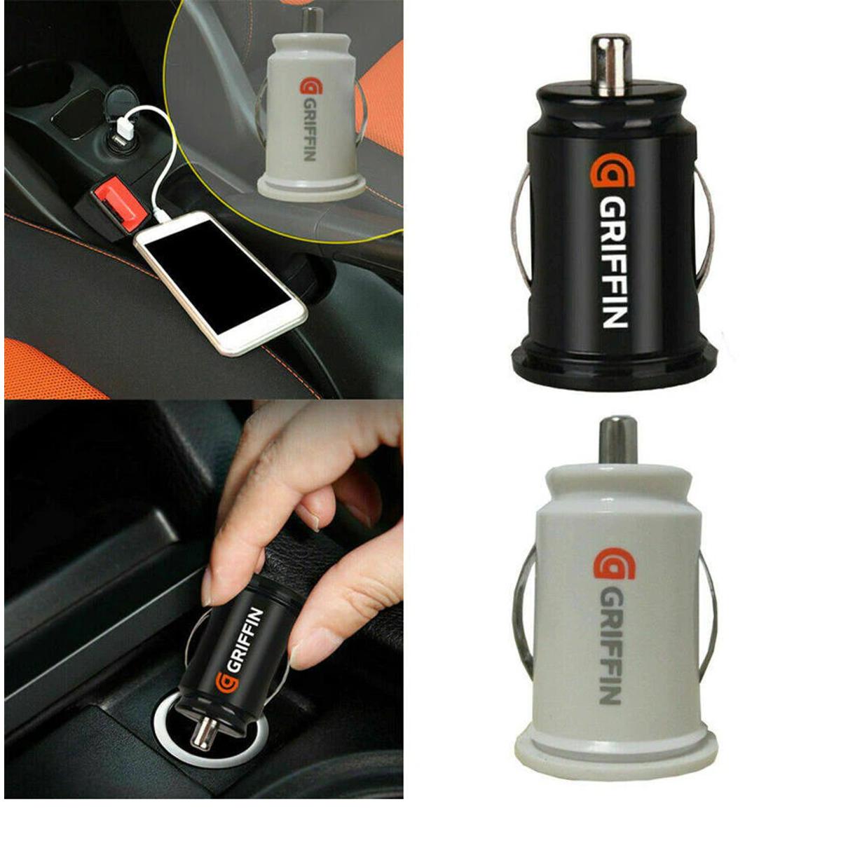 Mini Car  Dual 2 Port USB Charger Adapter  Black and white 12V Power 2.1/3.1A USB car charger for mobile phone