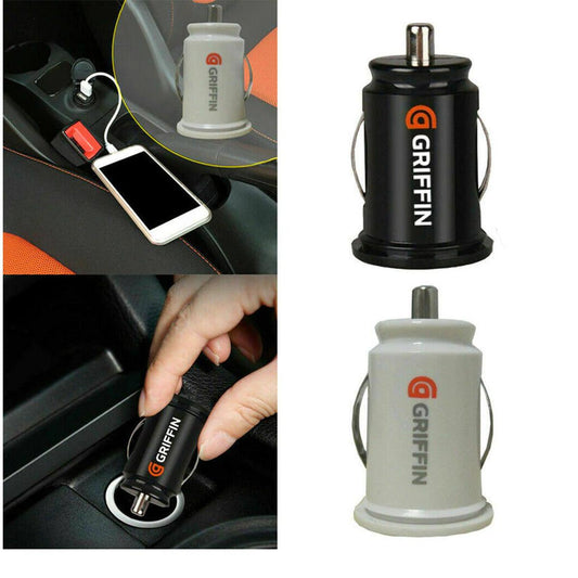 Mini Car  Dual 2 Port USB Charger Adapter  Black and white 12V Power 2.1/3.1A USB car charger for mobile phone