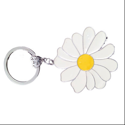Cute Daisy Keychain, Flower Keychain, Keyring for Women, Car Key Chain Accessories, Novelty Flowers Keyrings, Bag Accessories, Travel Deco, Accessories Gifts for Girls Women (White)