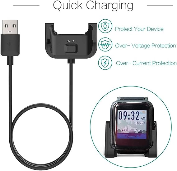 USB Smart Watch Charger Replacement for Amazfit Bip/Bip Lite  Fast Charging 1 Meter Data Cable