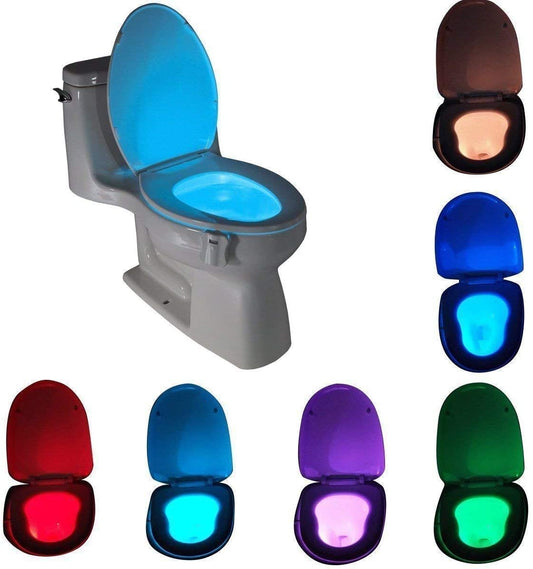 Motion Sensor Toilet Seat Night Light 8 Colors For Smart Home Toilet Bowl WC Toilet Light - White 1 Pcs