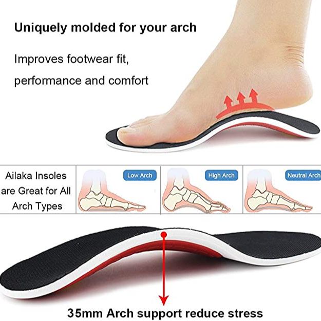 High Arch Support Shoe Insoles Inserts for Flat Feet - Orthotic Insoles High Arch for Men Women Arch Pain, Plantar Fasciitis Relief Insoles