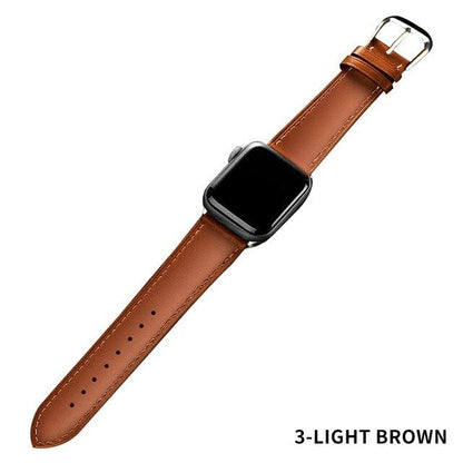42mm 44mm Brown Leather Band Loop Strap with Tuck Clasp For Apple i Watch