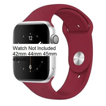 new fashion color full Silicone Sport Band for I Watch 42mm/44mm/45mm/49mm - Maroon