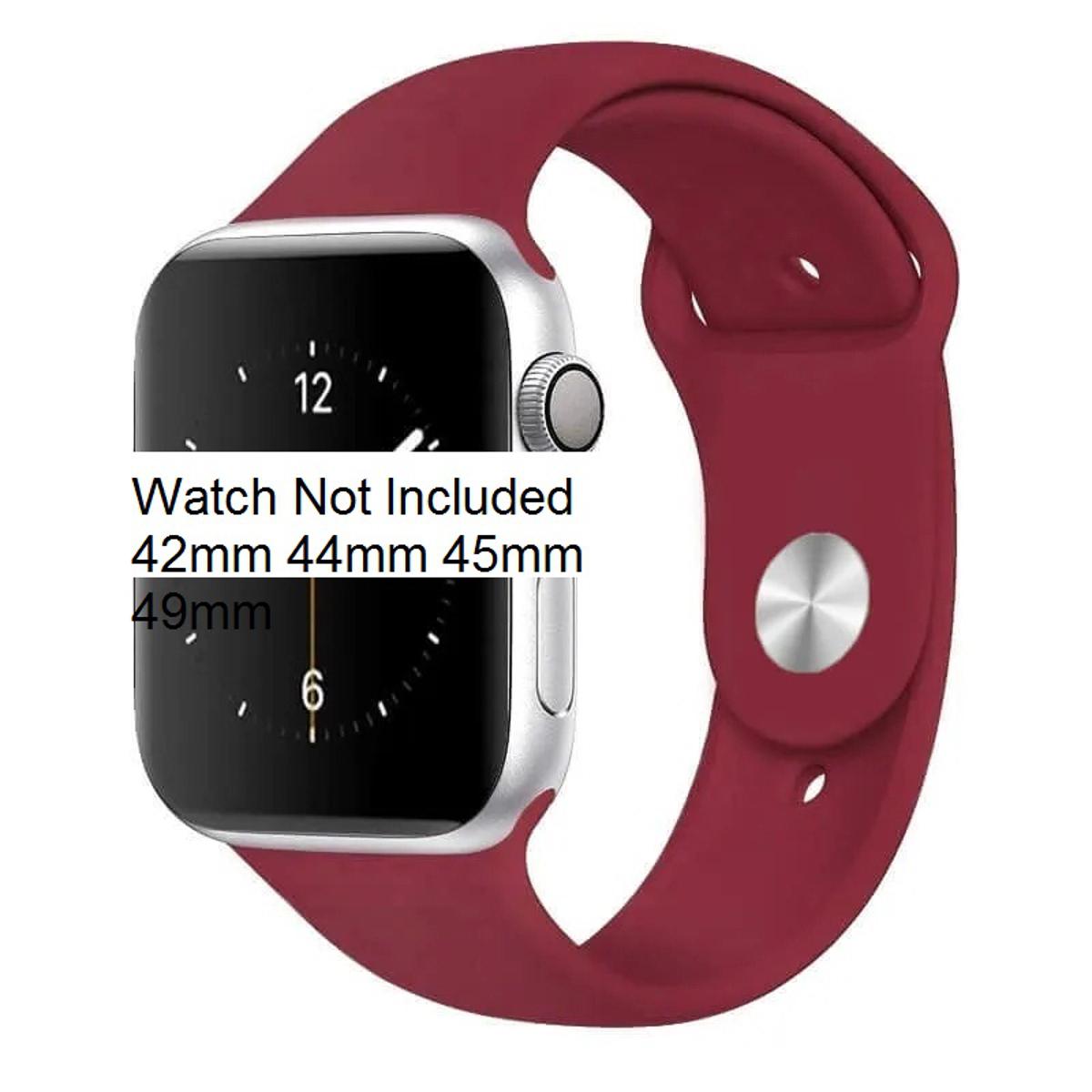 new fashion color full Silicone Sport Band for I Watch 42mm/44mm/45mm/49mm - Maroon