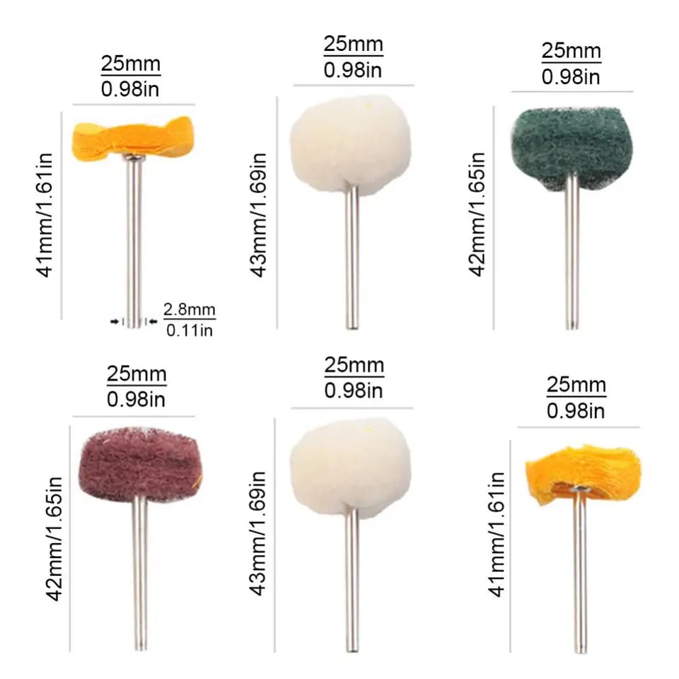 6pcs Polishing Wheel Buffing Pad Brush Set Polishers Tool For Rotary Drill Bit