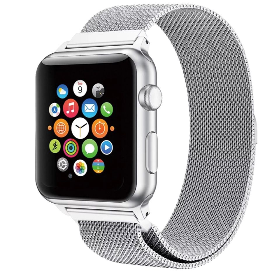 Band For i Watch Size 38mm 40mm 41mm Light Stainless Steel Milanese Loop Band from A One Stuff - Silver
