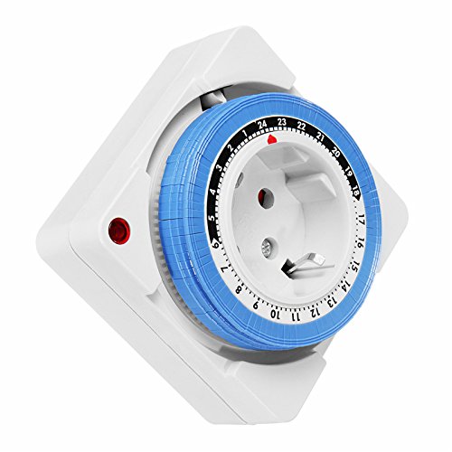 24-Hour 230V 16A Program Timer Socket Mechanical Outlet Timer EU Plug GMT01A-GR