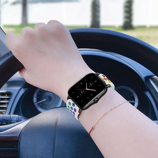 20mm Rainbow Strap Replacement Band watch band For Amazfit GTS/2/2e/GTS2 Mini/GTR 42mm/47mm/GTR2/2e/stratos 2/3 Watch Bracelet Amazfit bip rainbow strap Compatible with  all 20mm
