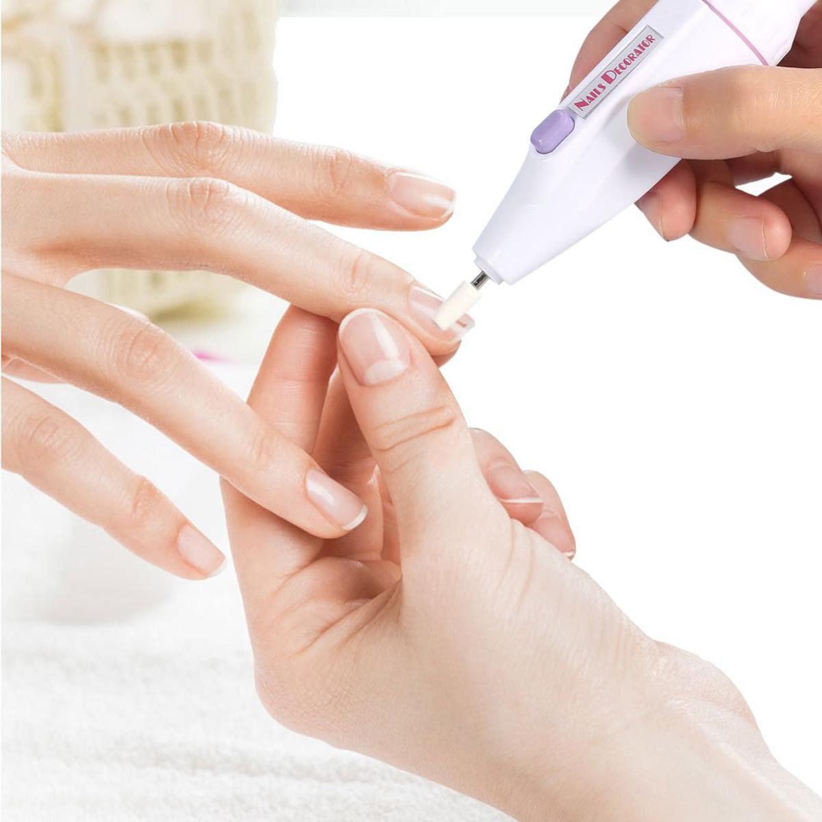 Electric Nail Grinder Polisher Manicure Set, Mini Nail Grinder Polisher kit Manicure Pedicure Machine Tool with 5Pcs Bits for Removing Dead Skin
