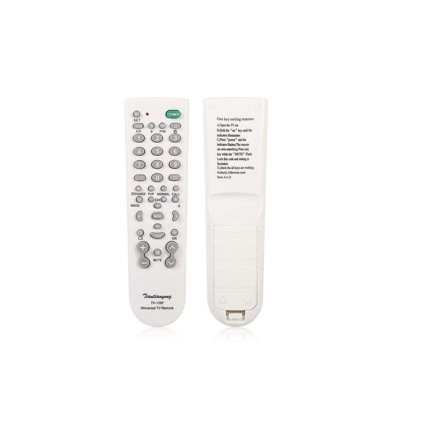 TV-139 Universal TV Remote Control Replacement – Compatible with Smart, LCD & LED Televisions | Easy Setup Remote