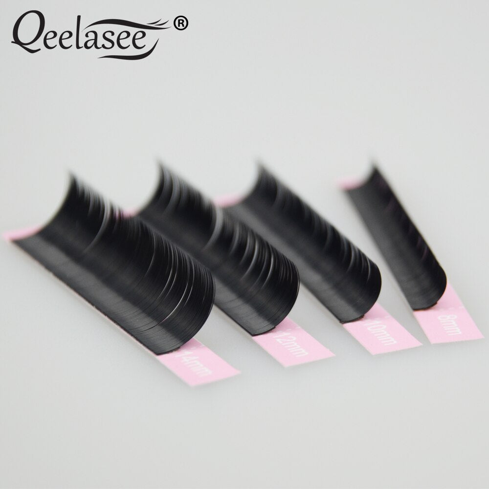 Qeelasee 0.05mm Curl D 9mm Russian Volume Mink Eyelash Extensions Soft Volume Makeup Eyelashes Premium Eye lash  Extensions