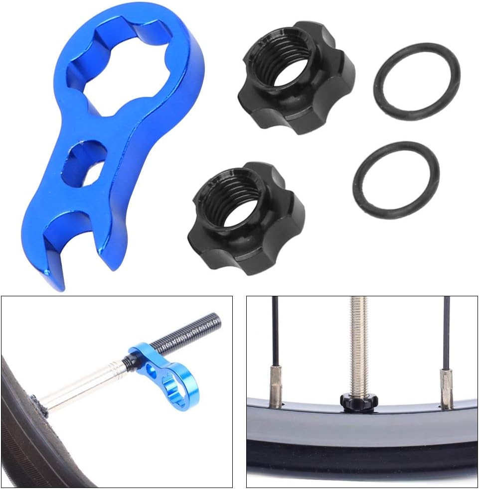 Bike Valve Nuts for Presta Valve – Aluminum Alloy Bicycle Inner Tube Valve Nut Set with Wrench Tool for Mountain & Road Bikes