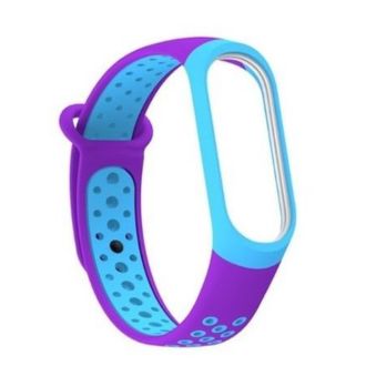 COLORFUL STRAP FOR XIAOMI MI BAND 4 3 & M4 BRACELET BREATHABLE MI BAND 5 BRACELETS FOR MIBAND 3/4 REPLACEMENT DOUBLE COLOR STRAP TWO COLOR M4 STRAP PURPLE & SKY BLUE