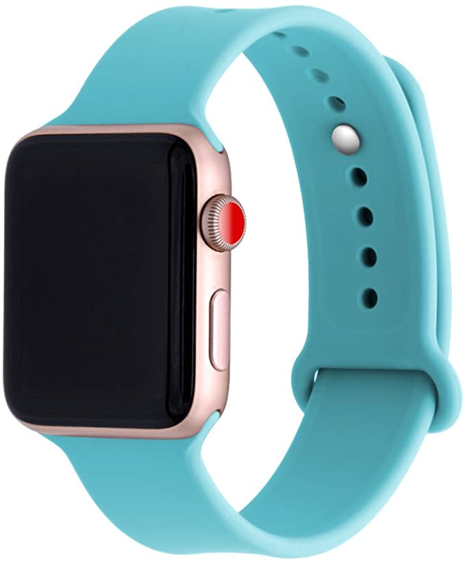 Universal  Generic Watch 38mm / 40mm / 41 mm (Series 1, 2, 3, 4, 5, 6, 7 and SE)  Strap for i watch Made of high quality FDA food-grade silicone (meaning it won't cause rashes)  With Lock A One World Hi Quality (Sky Blue)(Watch Not Included)