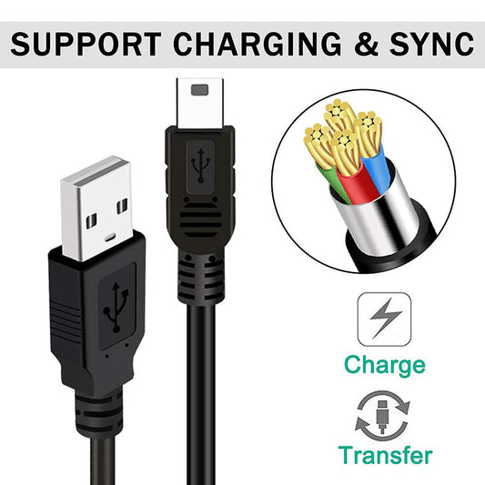 USB 2.0 Type-A to 5-Pin Mini-USB Cable (Black, 1.5 Meter) A One Hi Quality Premium Cables