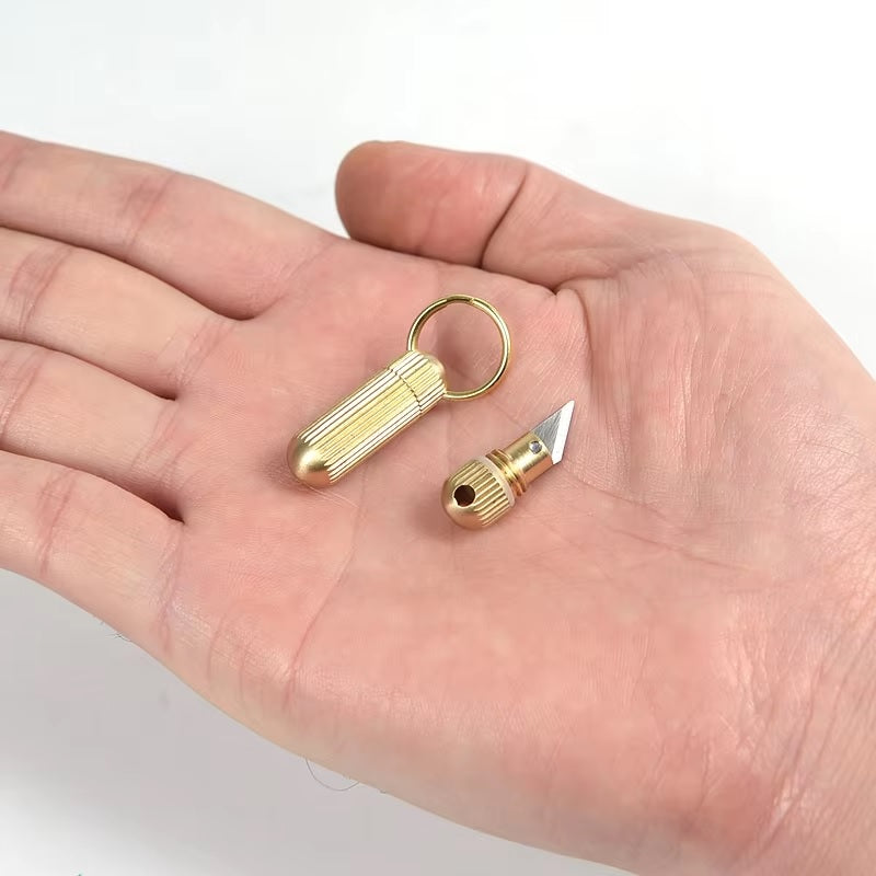 Stainless Steel Outdoor Multi-function EDC Portable Tiny Mini  Key Ring Tool Pendant Cutting Capsule Personal Safety Tool