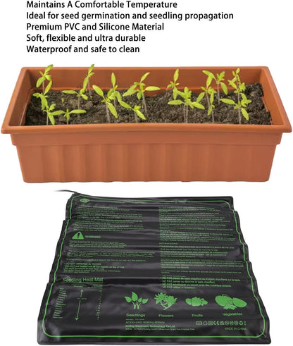 Hyindoor Seedling Heat Mat Heated Propagator Durable Waterproof Seedling Heating Pad for Winter Hydroponic Indoor Seedling Germination (20"x 20" Heat Mat)