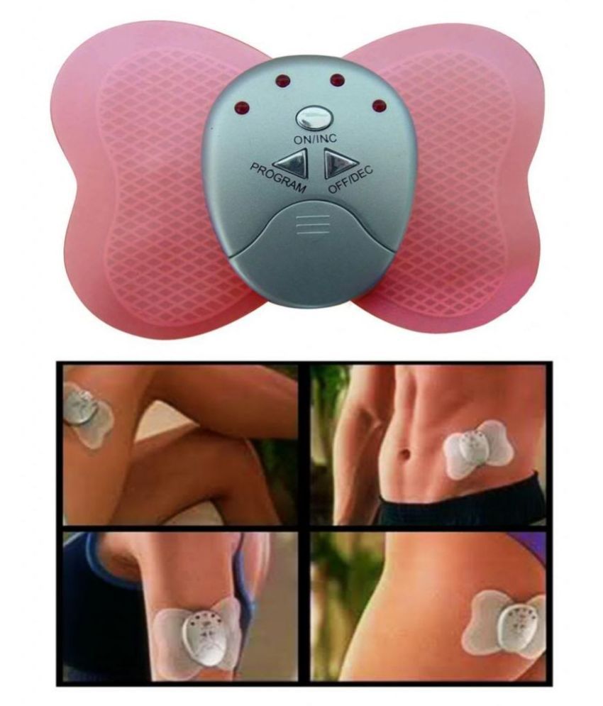 1pcs Small Butterfly Massager Electronic Pulse Massager Massage Sticker - Pink 1 set