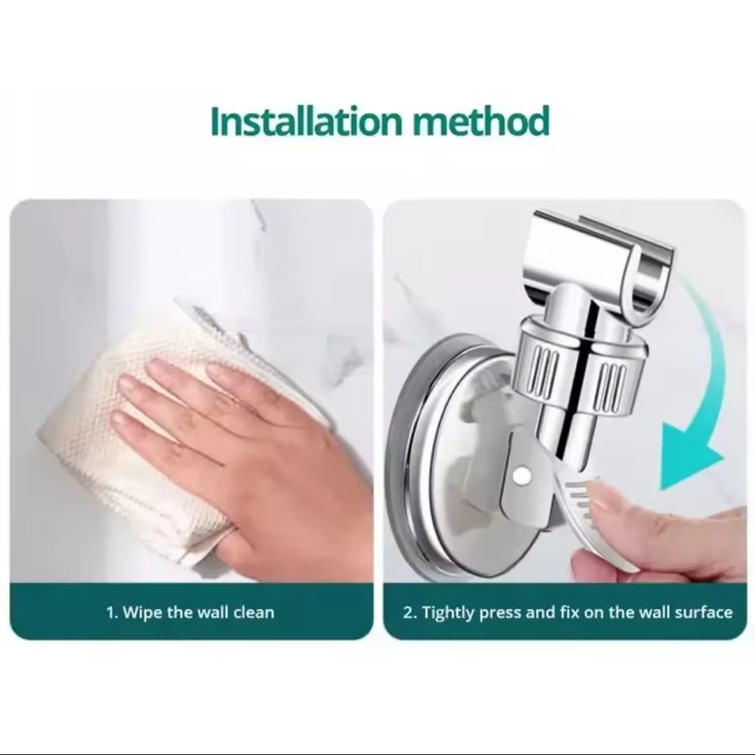 Universal Shower Head Holder 360° Adjustable Suction Cup Wall Mount | No Drilling No Punching Shower Bracket | Bathroom Accessories