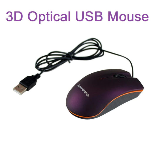 Lenovo Mini Wired 3D Optical USB For Computer Laptop Mouse