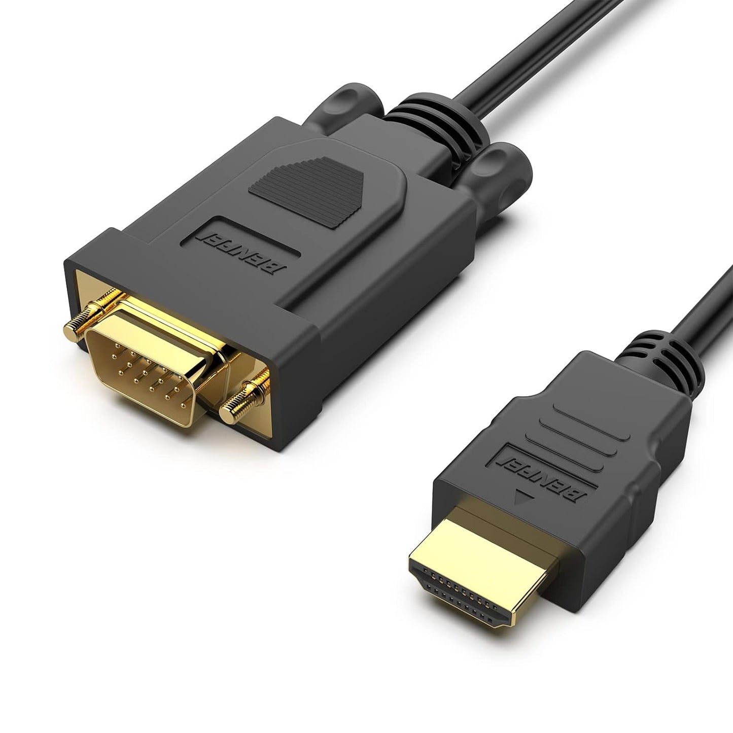 HDMI to VGA Cable 1.83 Meter (6FT) Gold-Plated Male to Male Adapter Cable for Laptop, PC, Desktop, Monitor, Projector & HDTV – Black