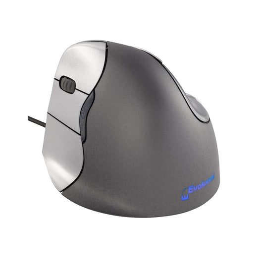 Evoluent VerticalMouse 4 Left (VM4L) Ergonomic Wireless Mouse – Left-Handed Vertical Design, Adjustable Pointer Speed, LED Indicators, Wrist Pain Relief