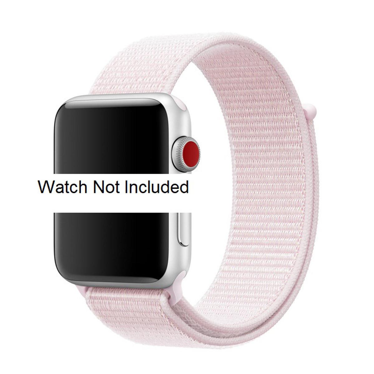 ⌚ Nylon Sport Loop Strap – New Fashion Colorful Band for iWatch  38mm / 40mm / 41mm | Pearl Pink