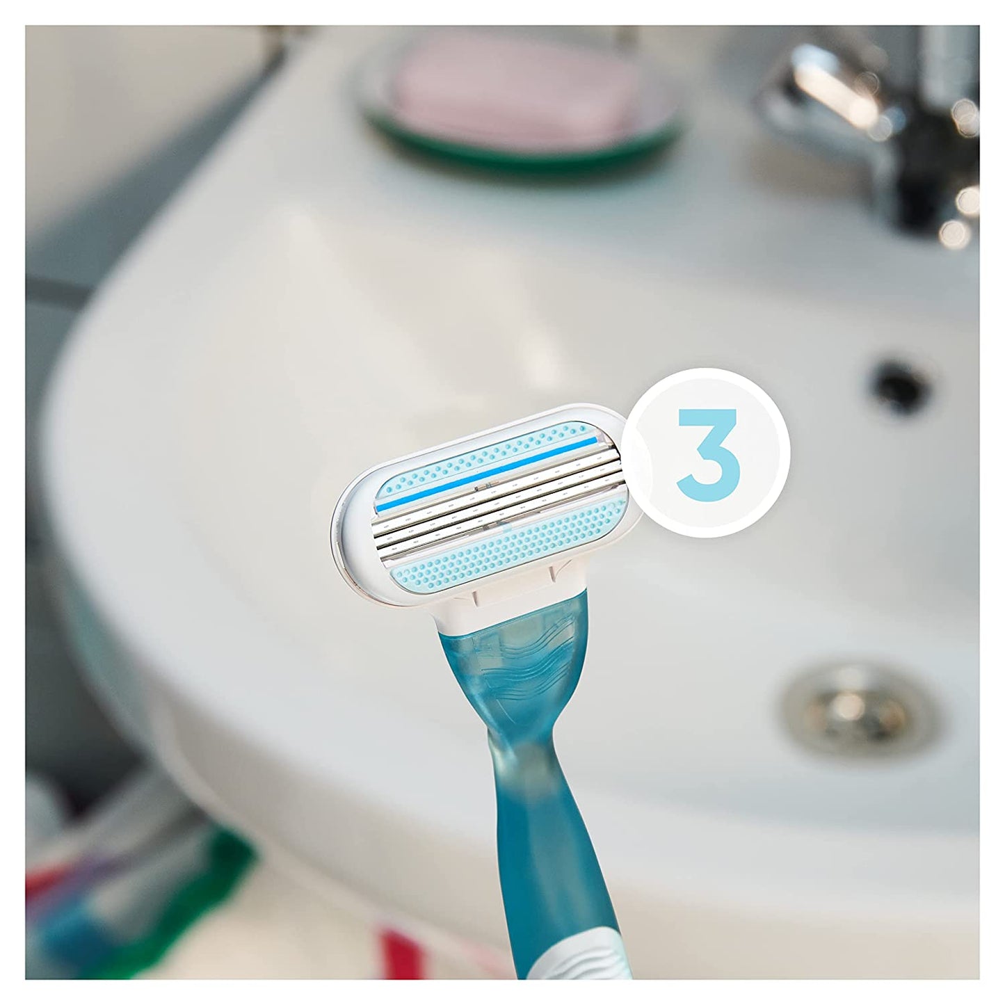 4 PCS Manual Shaving Women Razors Replaceable Blade Shaving Hair Remove Lady Safety Razor Head For 3 Layer-Blade Women's Razor Blade
