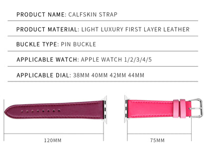 42mm 44mm Brown Leather Band Loop Strap with Tuck Clasp For Apple i Watch