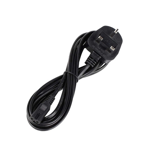 AC Power Cable – IEC C7 2‑Pin Universal UK Plug Mains Lead for PS4, Monitors, Smart TV, Printer & Computer
