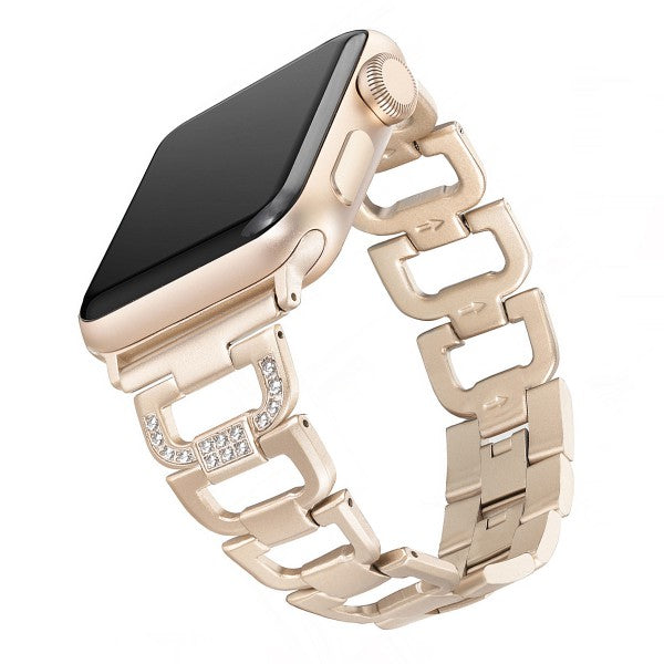 new fashion Secbolt Bling Band for i Watch Band 38mm 40mm 41mm Bling Diamond Rhinestone Metal Replacement Wristband Strap for Apl iWatch Nik+, Series 3, Series 2, Series 1, Sport, Edition, champagneGold