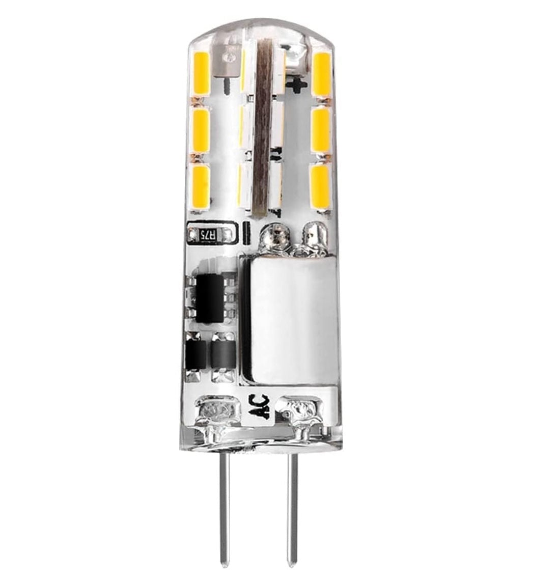 G4 LED bulb, 1.5 W G4 LED bulb, 3000 K, warm white, 180 lm, replacement for 20 W halogen lamp, no flicker, non-dimmable, 180 lm, 12 V AC/DC