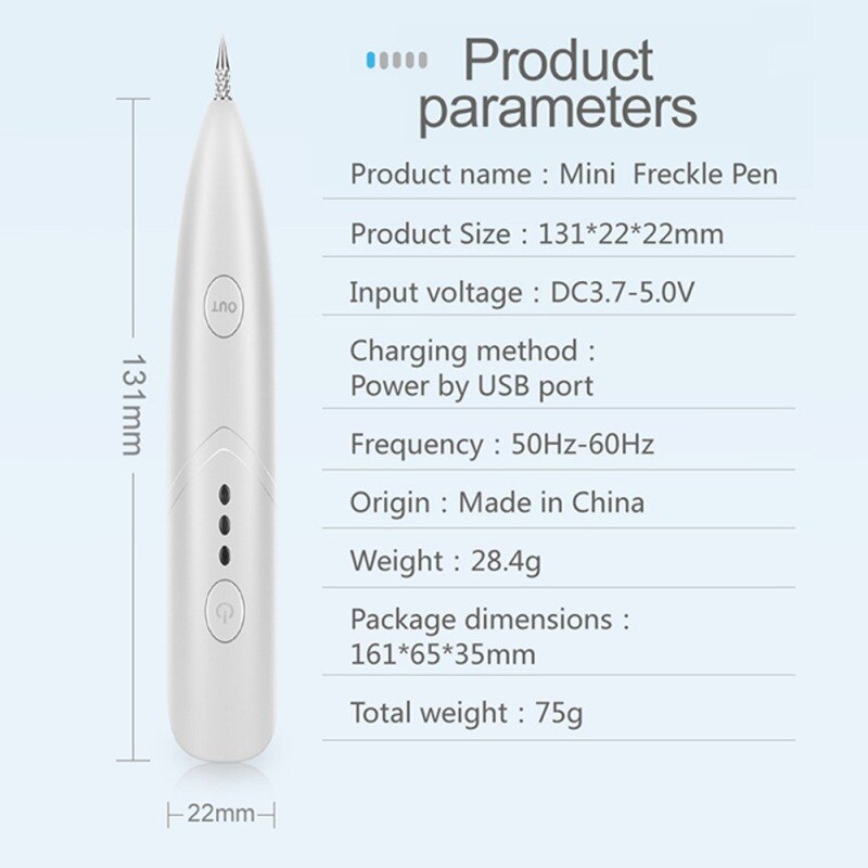Mini Laser Freckle Skin Mole Dark Spot Remover Face Wart Tag Tattoo Removal Pen