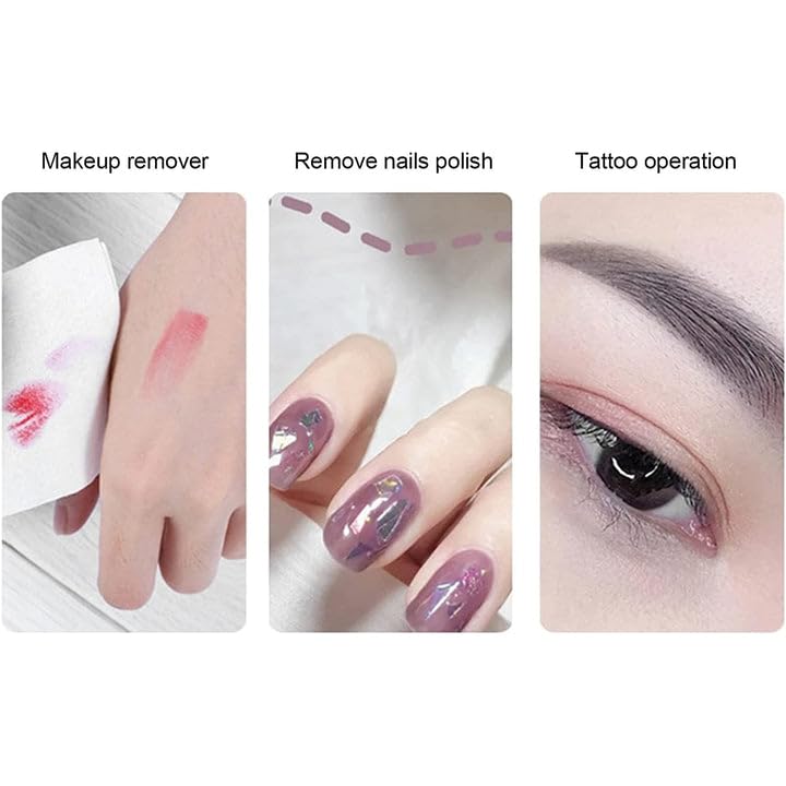 100 Pieces Disposable Cotton Pads, Nail Polish Remover, Makeup Cleaning, Soft Cotton, Portable