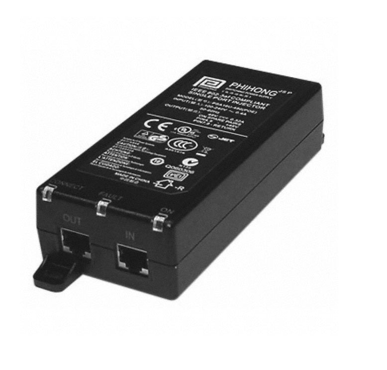 48V 0.32A Phihong POE16U-480PoE Power Supply Adapter – IEEE 802.3af Power over Ethernet Injector for IP Cameras, Access Points & VoIP Devices