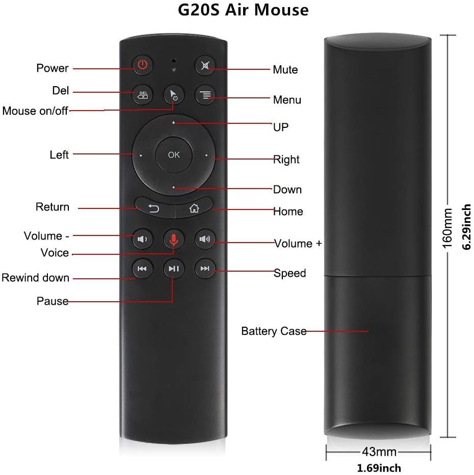 G20S Voice Remote Control,2.4G Wireless Voice Control Sensing Air Remote Mouse with IR Learning for Nvidia Shield(Versions Before 2019),PC,Projector,Smart TV,Android TV Box