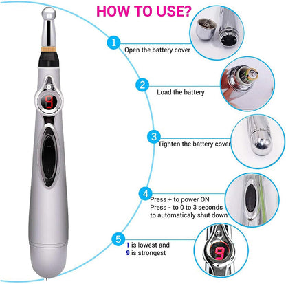 Electronic Acupuncture Pen Electric Meridians Laser Therapy Heal Massage Pen Meridian Energy Pen Relief Pain Tools