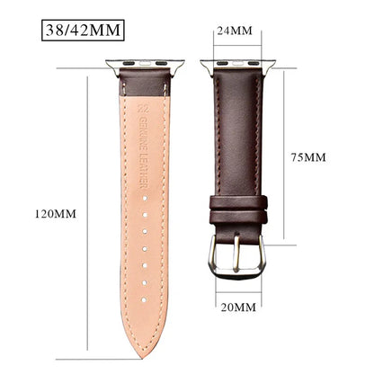 Hot Brown Color Genuine Leather Replacement Strap for i Watch Strap 5/4/3/2/1 Men Womens Watch Band  42mm 44mm 45mm 49mm