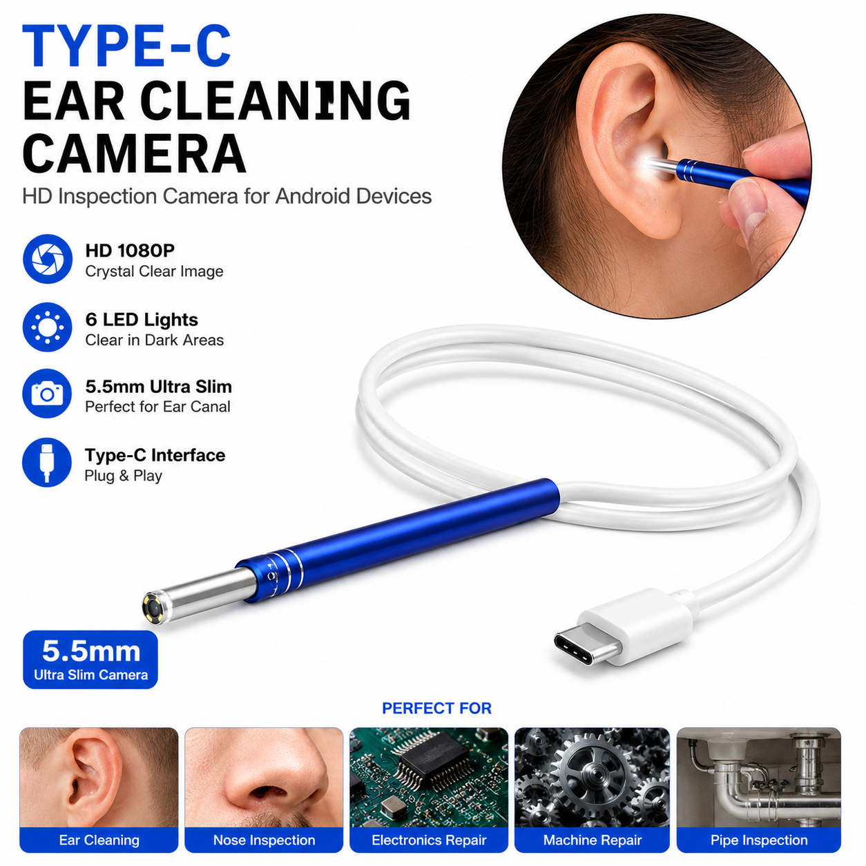 5.5mm Type-C Pen Handy Camera