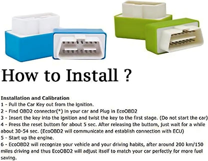 Eco OBD2 Fuel Saver Device for Diesel Cars | OBD II Plug & Play Diagnostic Port Accessory | Blue