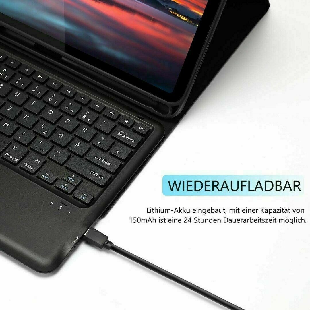 Jelly Comb RGB Backlit Bluetooth Keyboard with Touchpad | Rechargeable Wireless Keyboard | Compatible with Android Tablets, Apple iPad, iOS, Windows, Smart TV & Bluetooth Devices | Black