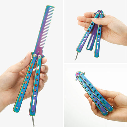 Stainless Steel Folding Practice Comb