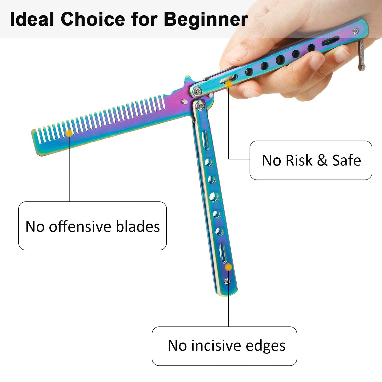 Stainless Steel Folding Practice Comb