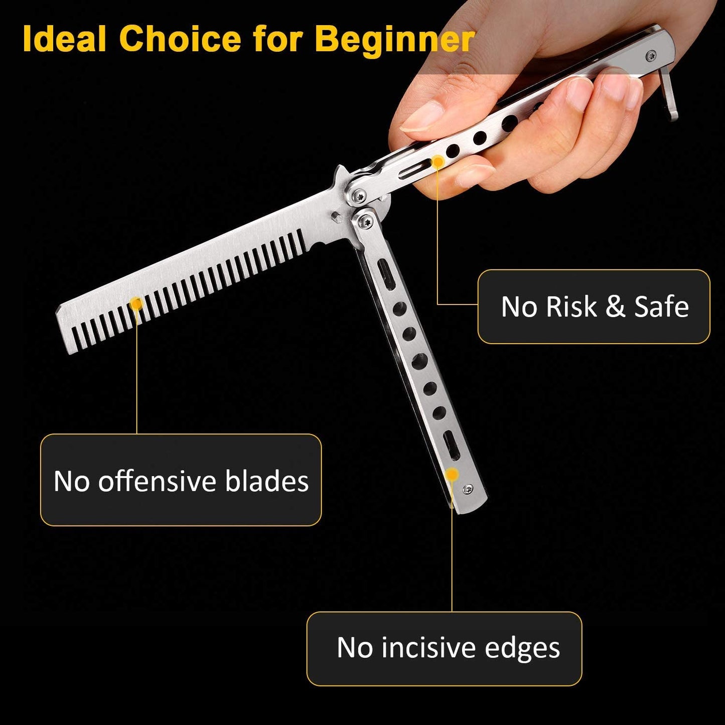 Stainless Steel Folding Practice Comb