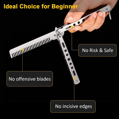 Stainless Steel Folding Practice Comb
